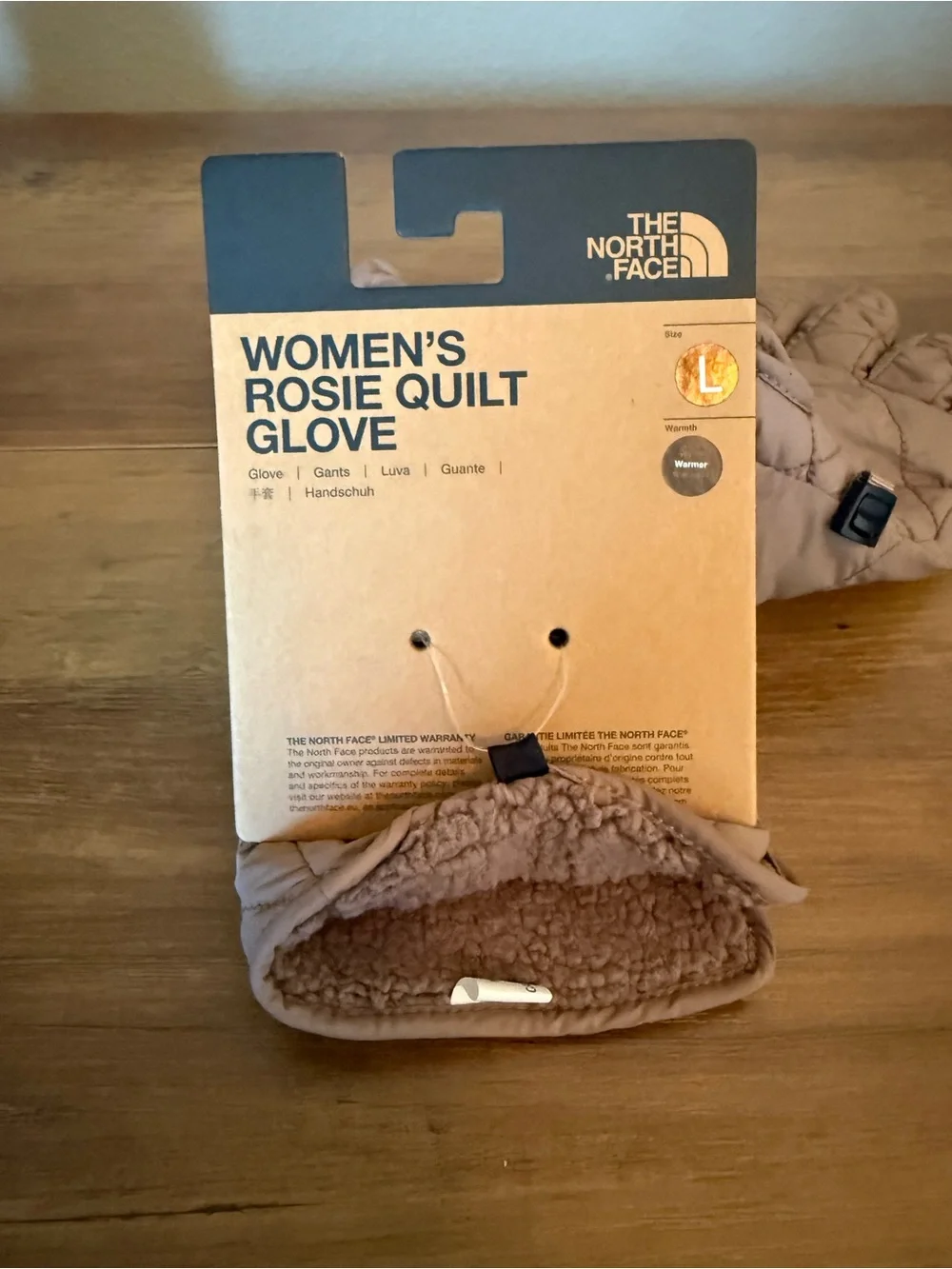 The North Face Women's Rosie Quilted Gloves - Taupe NWT (L)